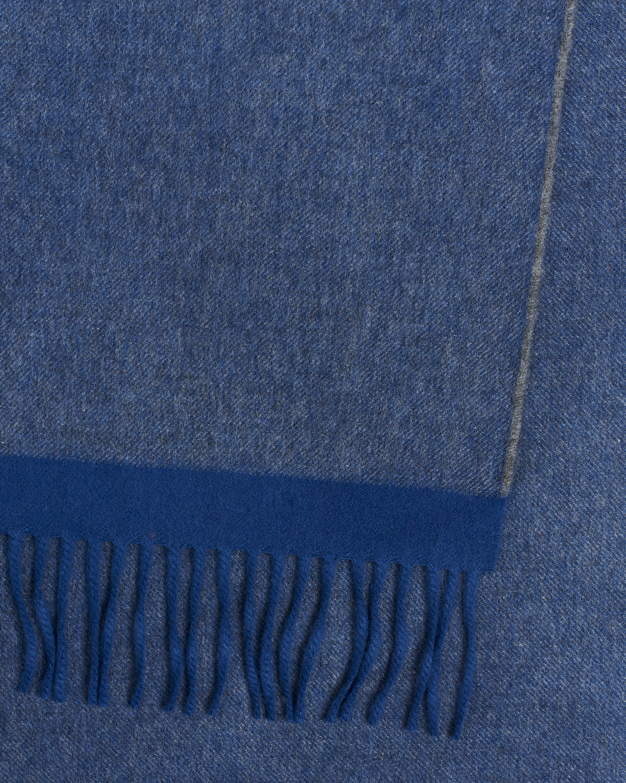 Hombres | Begg & Co Solid Board Wool/Cashmere Scarf Blue Grey | Begg & Co | Solid Board Wool/Cashmere Scarf Blue Grey