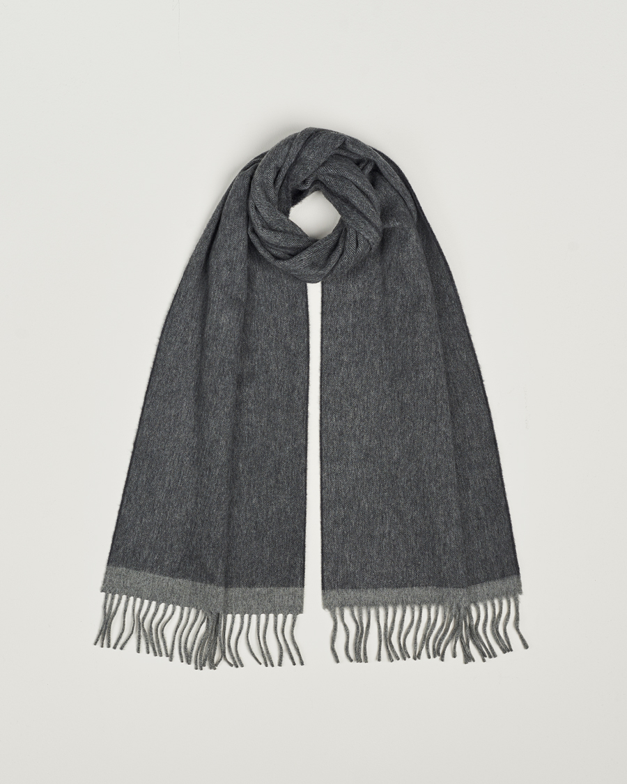 Hombres | Begg & Co Solid Board Wool/Cashmere Scarf Flannel Charcoal | Begg & Co | Solid Board Wool/Cashmere Scarf Flannel Charcoal