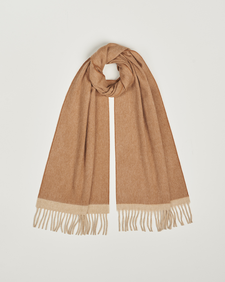 Hombres | Begg & Co Solid Board Wool/Cashmere Scarf Warm Natural | Begg & Co | Solid Board Wool/Cashmere Scarf Warm Natural