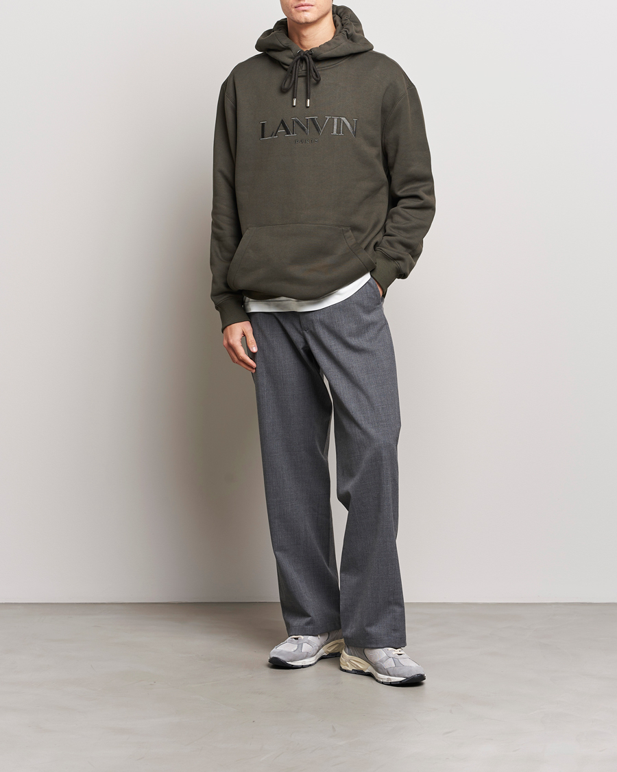 Hombres | Jerséis y prendas de punto | Lanvin | Oversized Logo Hoodie Loden