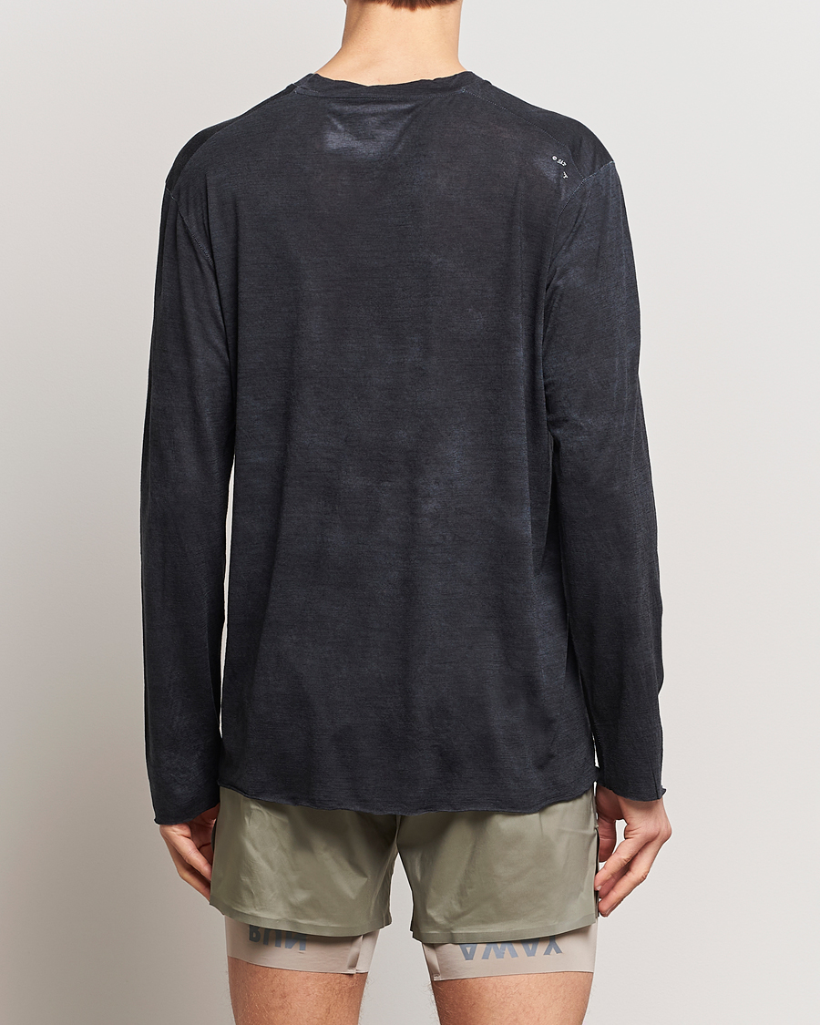 Hombres | Camisetas | Satisfy | CloudMerino Long Sleeve T-Shirt Batik Black