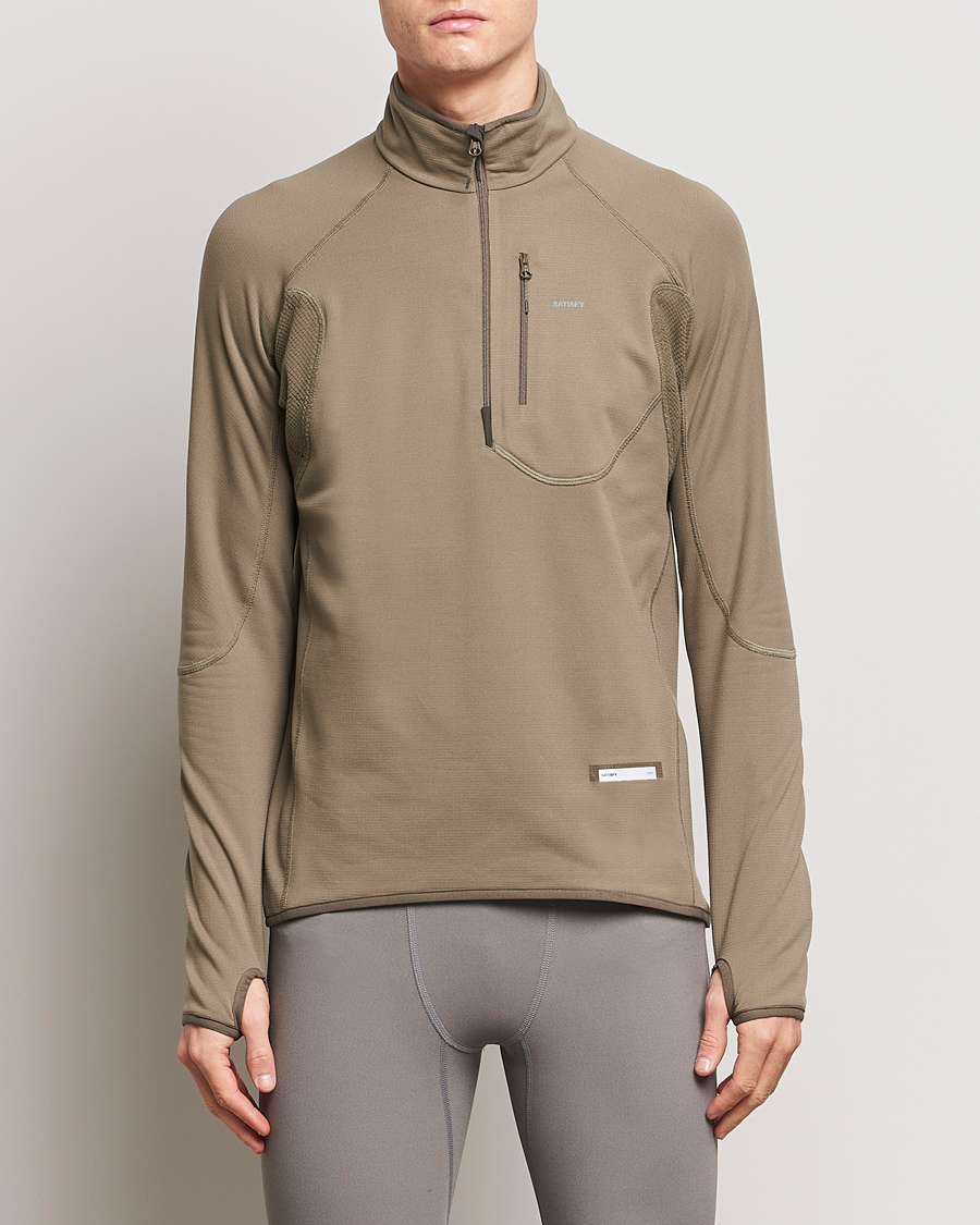 Hombres | Jerséis y prendas de punto | Satisfy | GhostFleece Half Zip Smoky Quartz