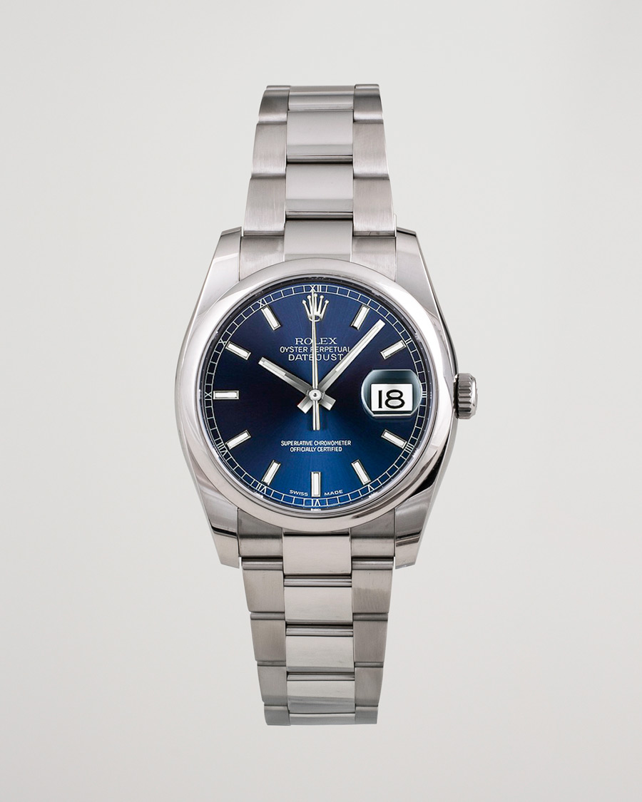 Hombres | Rolex Pre-Owned Datejust 116200 Oyster Perpetual Steel Black Steel Blue | Rolex Pre-Owned | Datejust 116200 Oyster Perpetual Steel Black Steel Blue