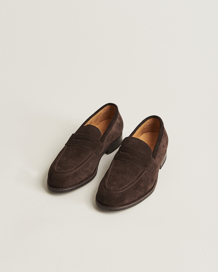 Hombres | Zapatos | Myrqvist | Stenhammar Loafer Dark Brown Suede