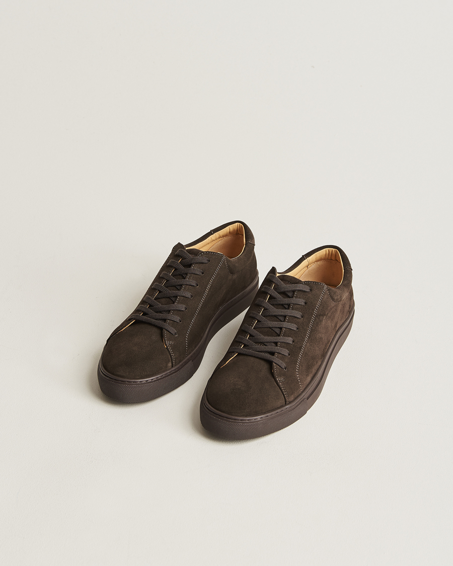Hombres | Myrqvist Oaxen Monochrome Sneaker Dark Brown Suede | Myrqvist | Oaxen Monochrome Sneaker Dark Brown Suede