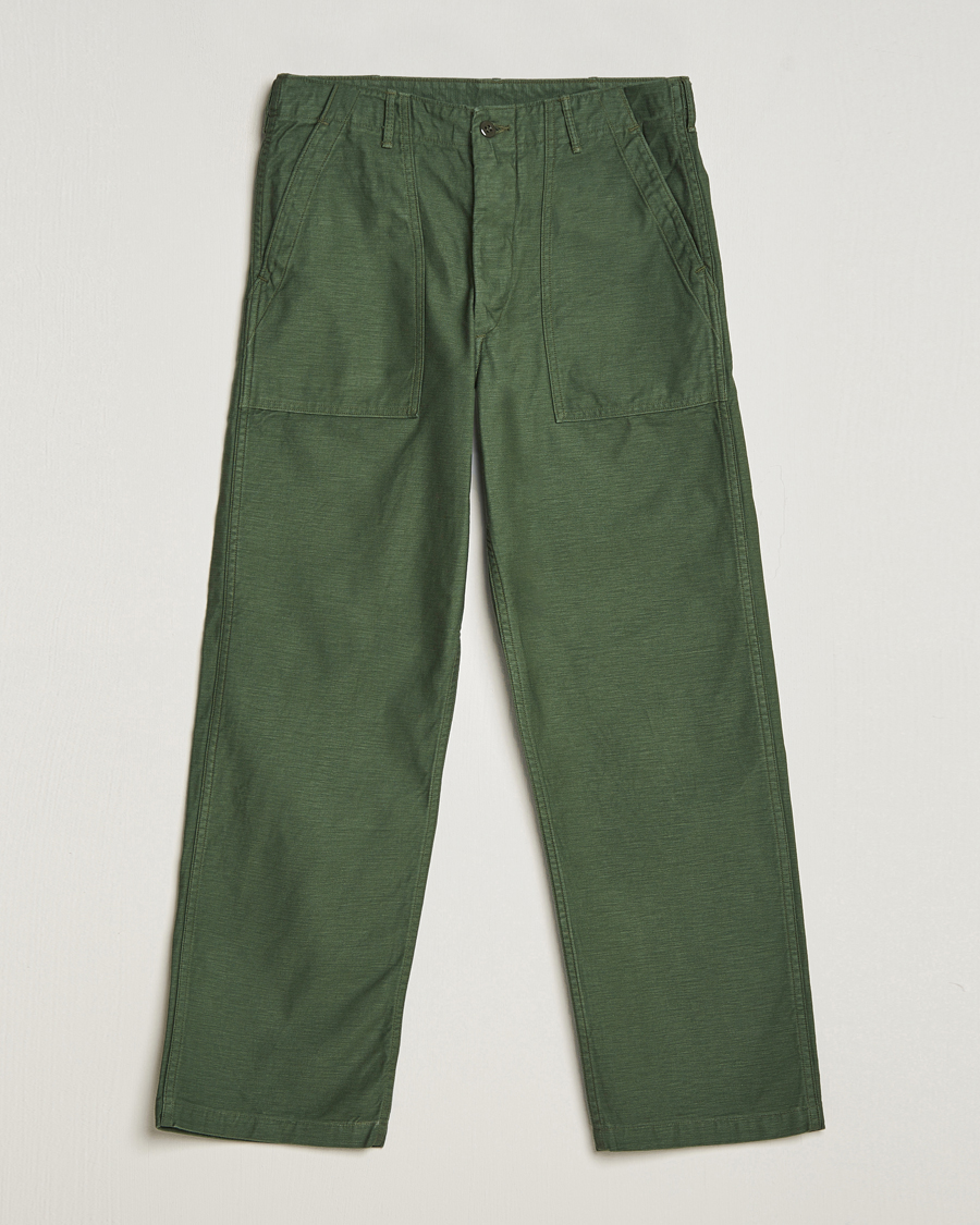 Hombres | Pantalones | orSlow | Regular Fit Original Sateen Fatigue Pants Green