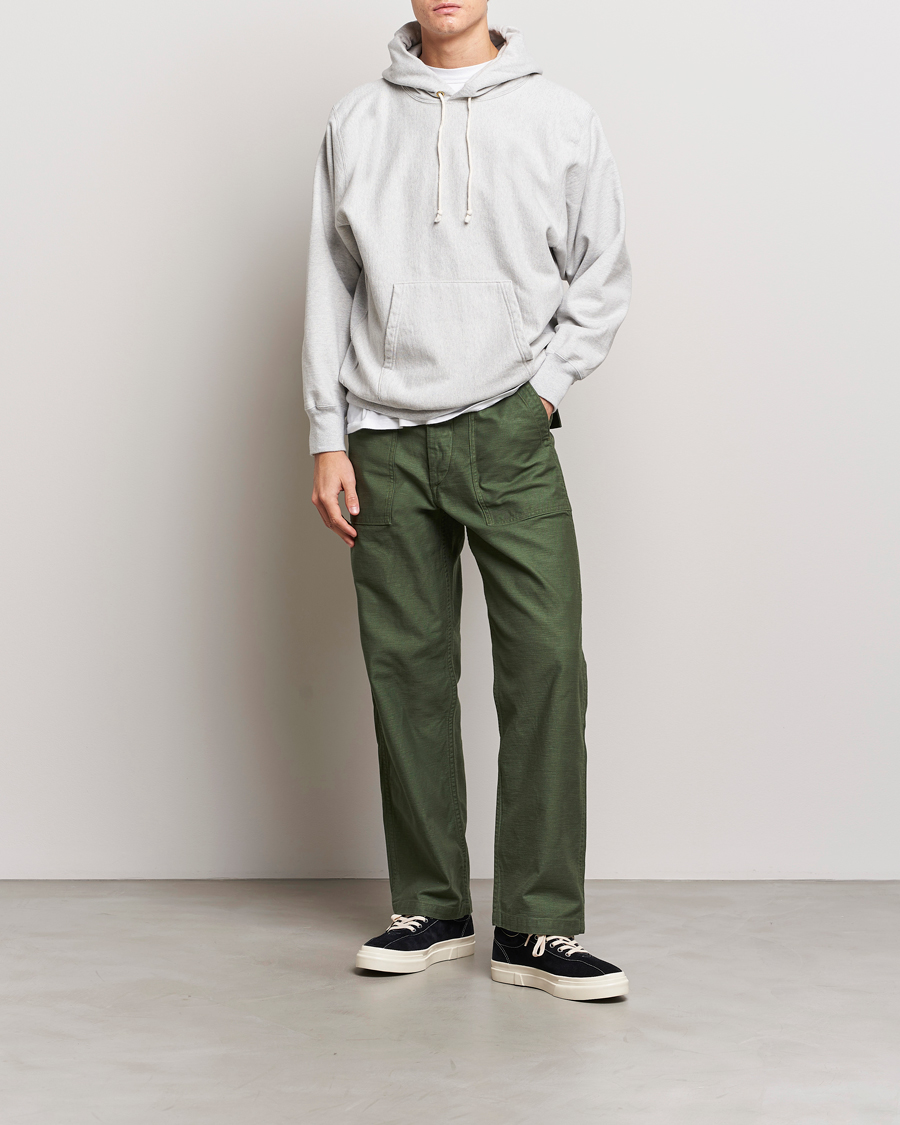 Hombres | Pantalones | orSlow | Regular Fit Original Sateen Fatigue Pants Green