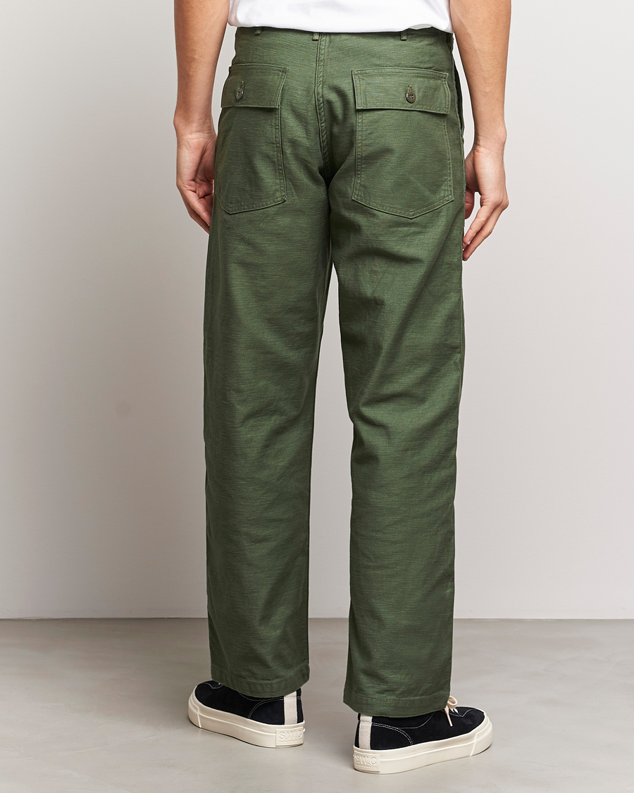 Hombres | Pantalones | orSlow | Regular Fit Original Sateen Fatigue Pants Green
