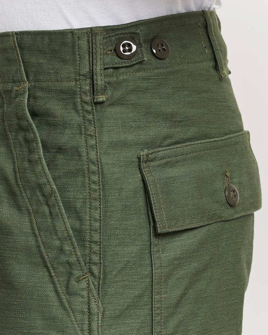 Hombres | Pantalones | orSlow | Regular Fit Original Sateen Fatigue Pants Green