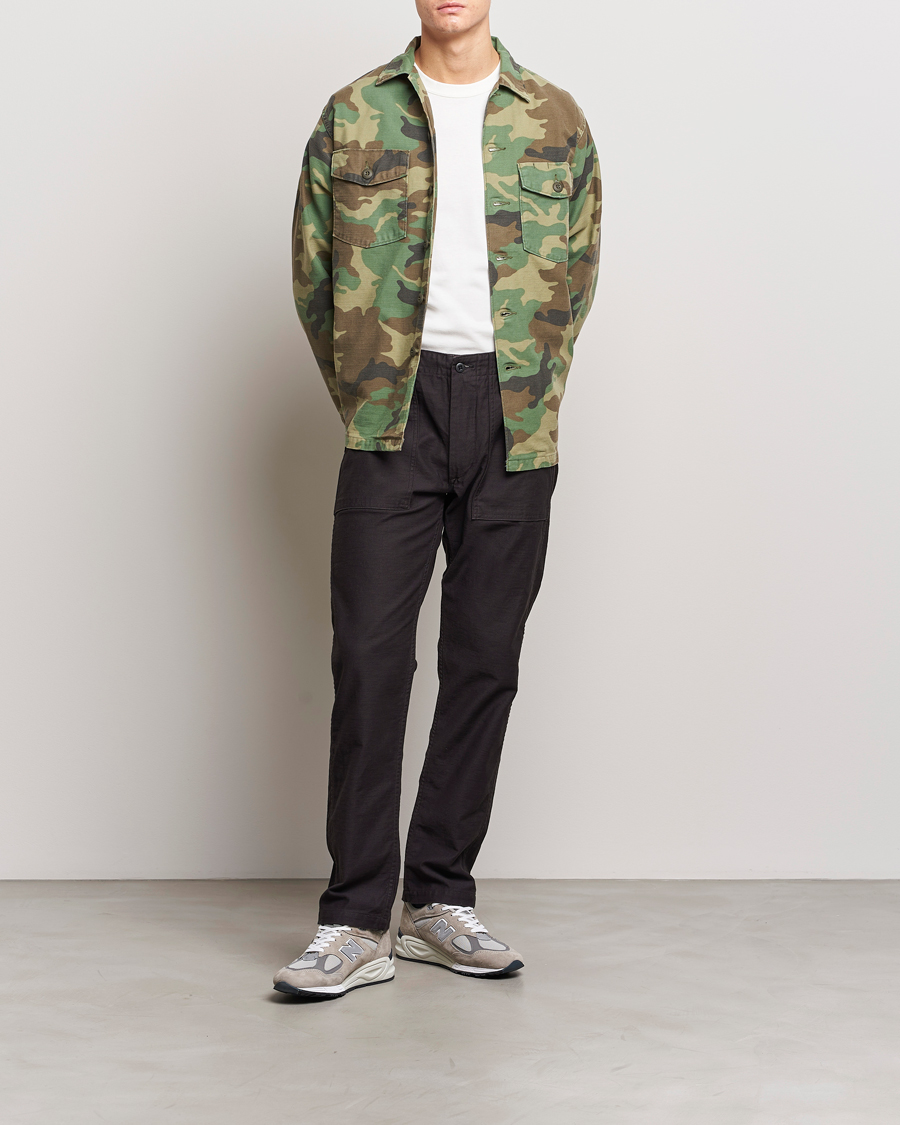 Hombres | Pantalones | orSlow | Slim Fit Original Sateen Fatigue Pants Black