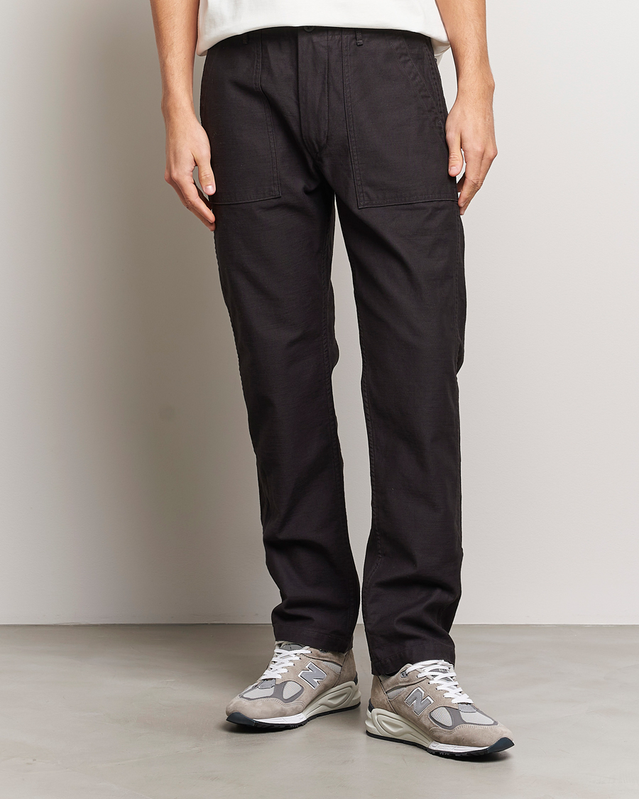 Hombres | Japanese Department | orSlow | Slim Fit Original Sateen Fatigue Pants Black