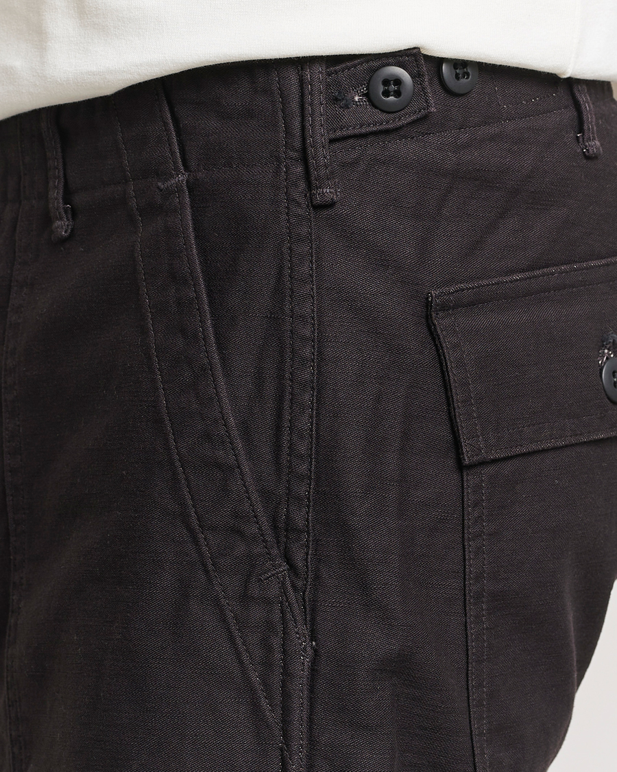 Hombres | Pantalones | orSlow | Slim Fit Original Sateen Fatigue Pants Black
