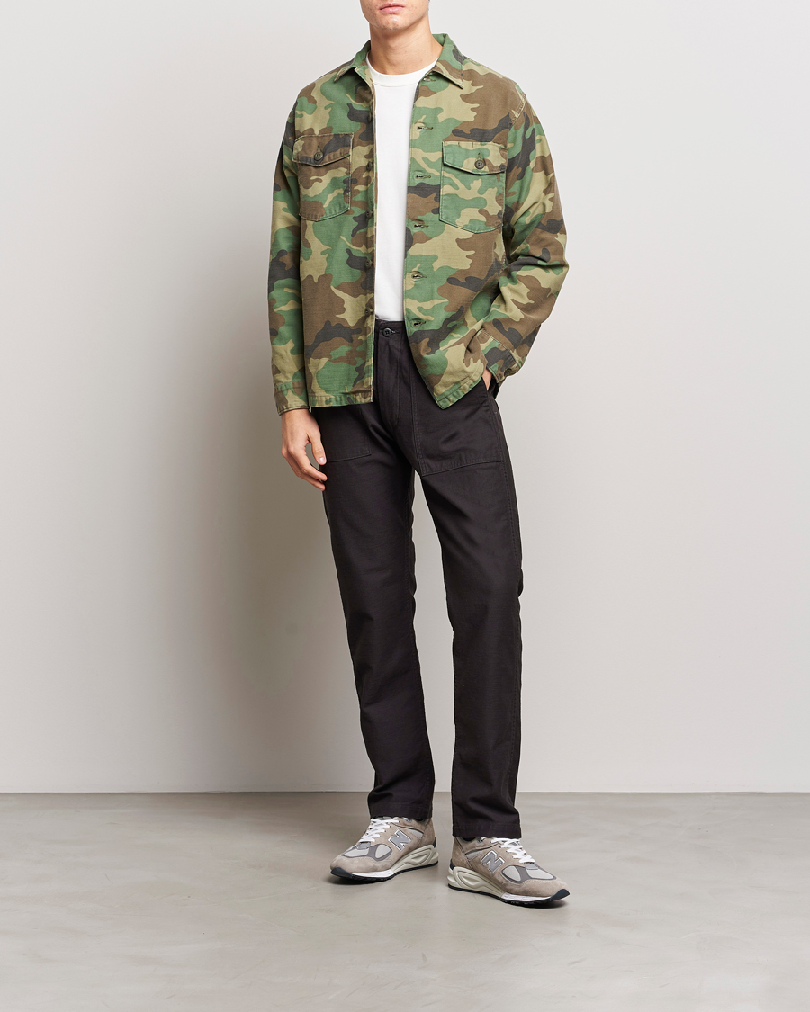 Hombres | Camisas | orSlow | Cotton Sateen US Army Overshirt Woodland Camo