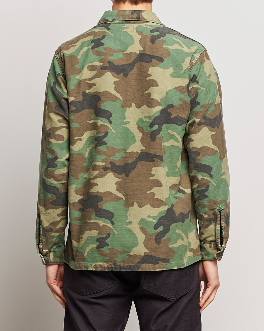 Hombres | Camisas | orSlow | Cotton Sateen US Army Overshirt Woodland Camo