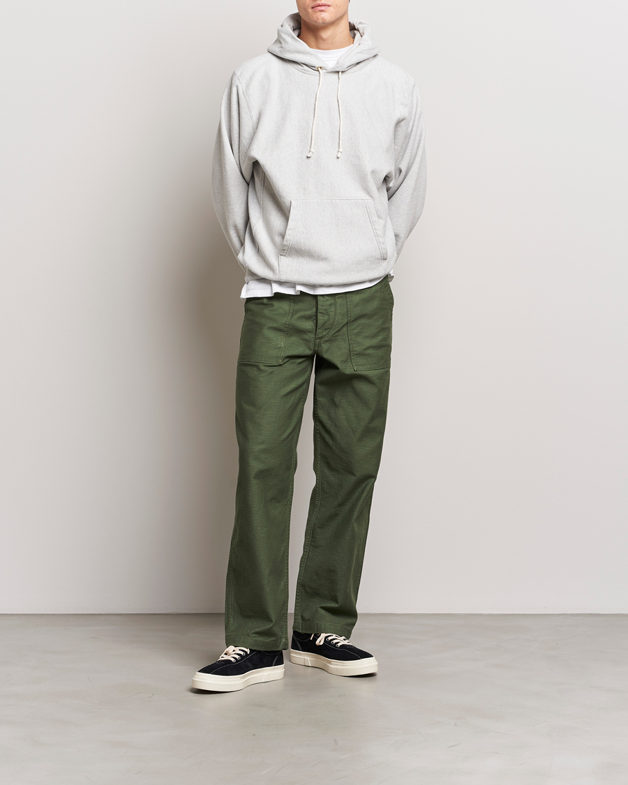 Hombres | Jerséis y prendas de punto | orSlow | Heavy Weight Vintage Hoodie Light Grey