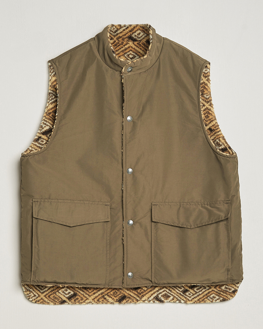 Hombres | Abrigos y chaquetas | orSlow | Reversible Kuba Vest Army Green