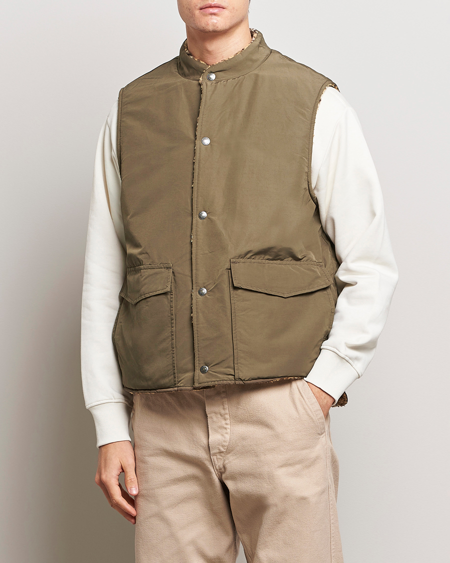 Hombres | Abrigos y chaquetas | orSlow | Reversible Kuba Vest Army Green