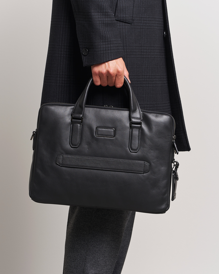 Men | Briefcases | TUMI | Harrison Sycamore Slim Leather Brief Black