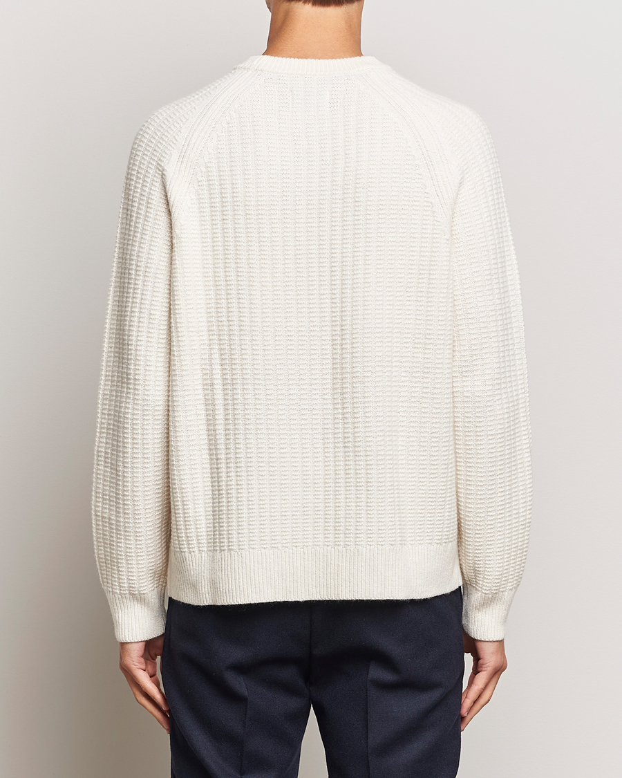 Hombres | Jerséis y prendas de punto | GANT | Textured Raglan Knitted Crew Neck Cream