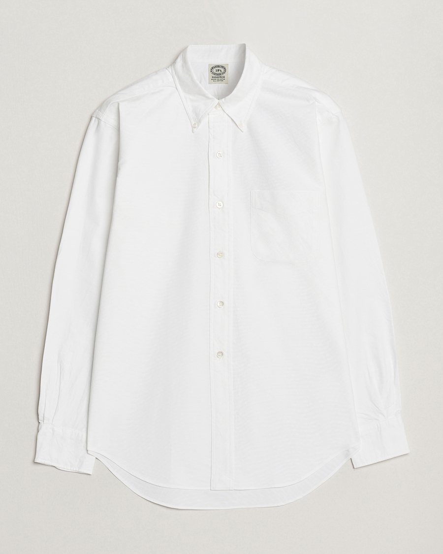 Hombres | Camisas | Kamakura Shirts | Vintage Ivy Oxford Button Down Shirt White