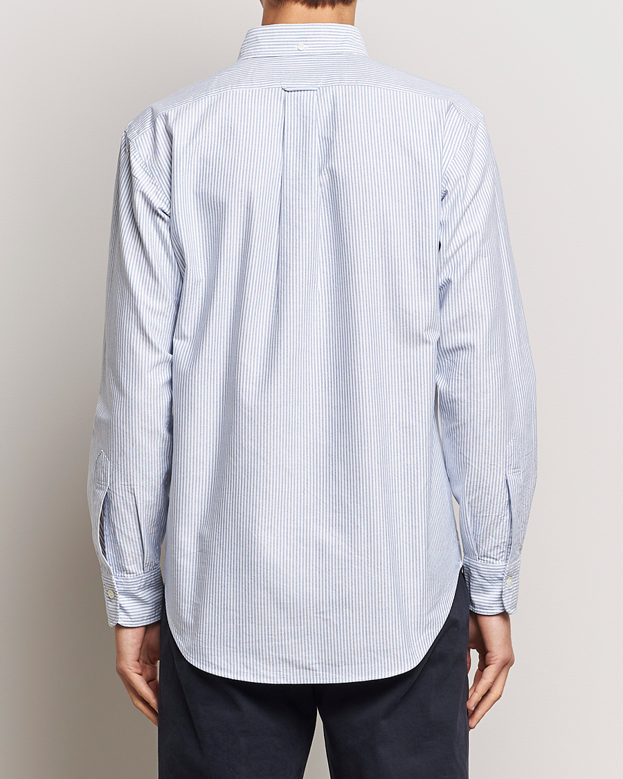 Hombres | Camisas | Kamakura Shirts | Vintage Ivy Oxford Button Down Shirt Blue Stripe