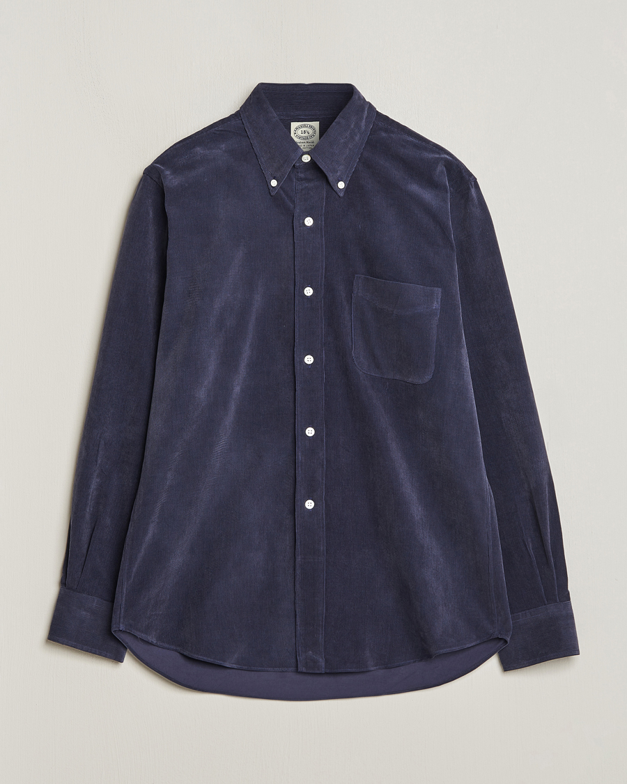 Hombres | Camisas | Kamakura Shirts | Vintage Ivy Japanese Corduroy Shirt Navy