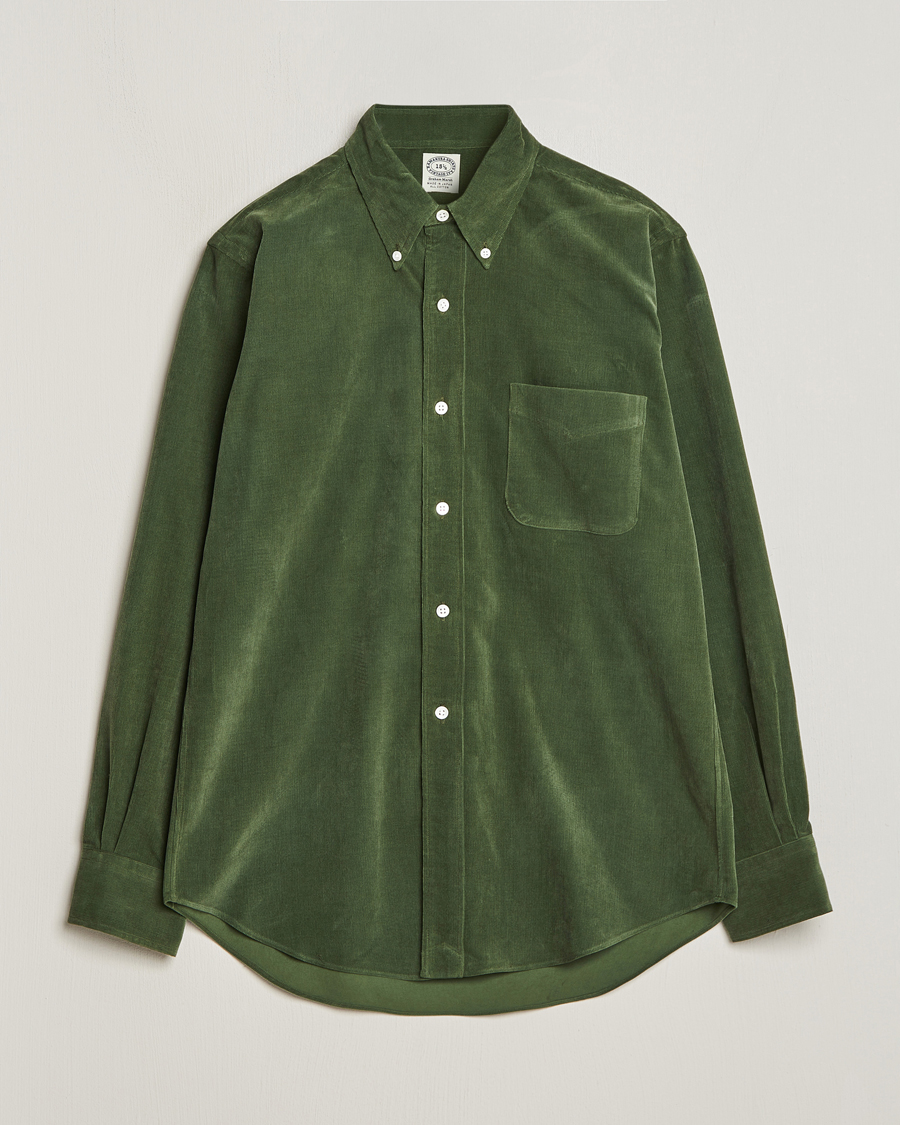 Hombres | Camisas | Kamakura Shirts | Vintage Ivy Japanese Corduroy Shirt Green