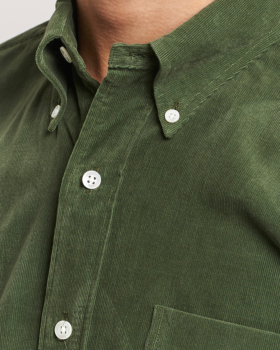 Hombres | Camisas | Kamakura Shirts | Vintage Ivy Japanese Corduroy Shirt Green
