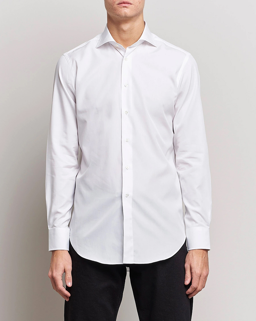 Hombres | Camisas | Kamakura Shirts | Slim Fit Broadcloth Shirt White