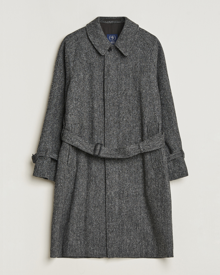 Hombres | Abrigos y chaquetas | Beams F | Harris Tweed Raglan Coat Dark Grey