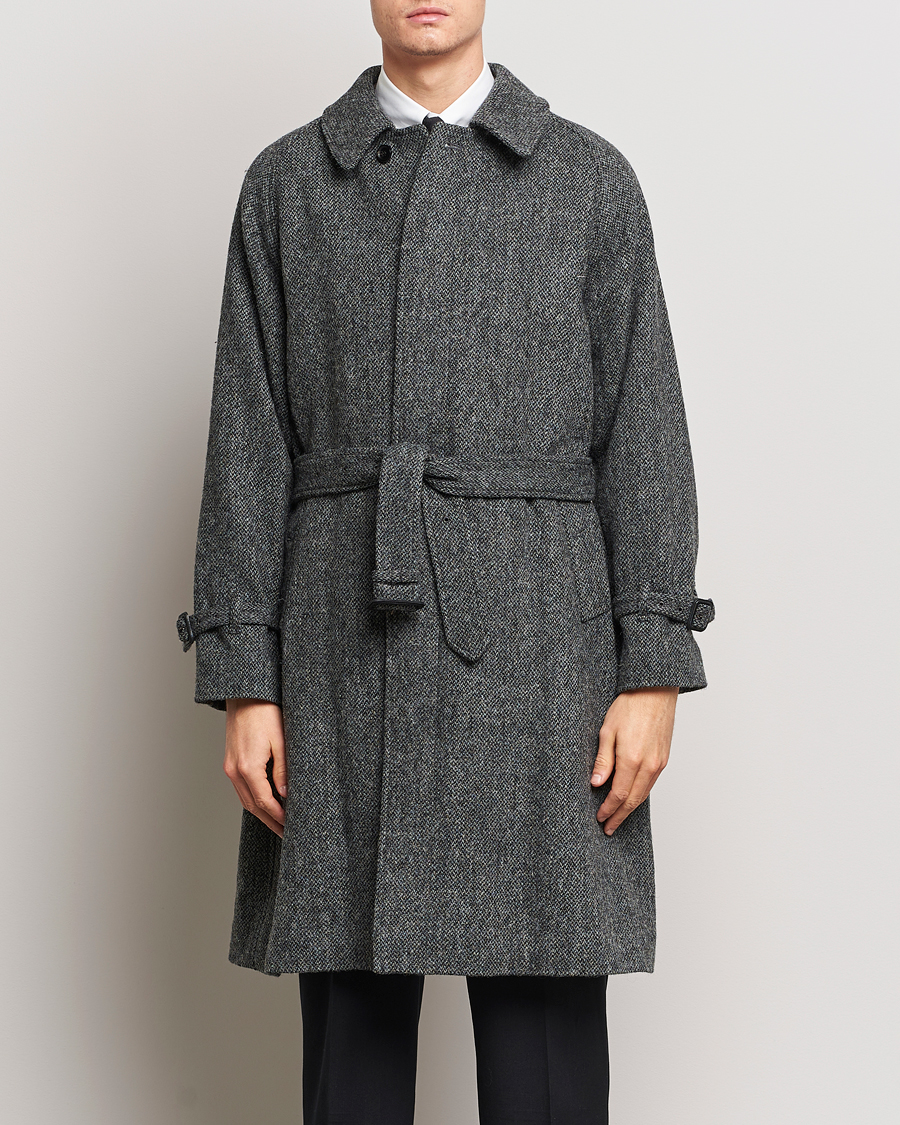 Hombres | Abrigos y chaquetas | Beams F | Harris Tweed Raglan Coat Dark Grey