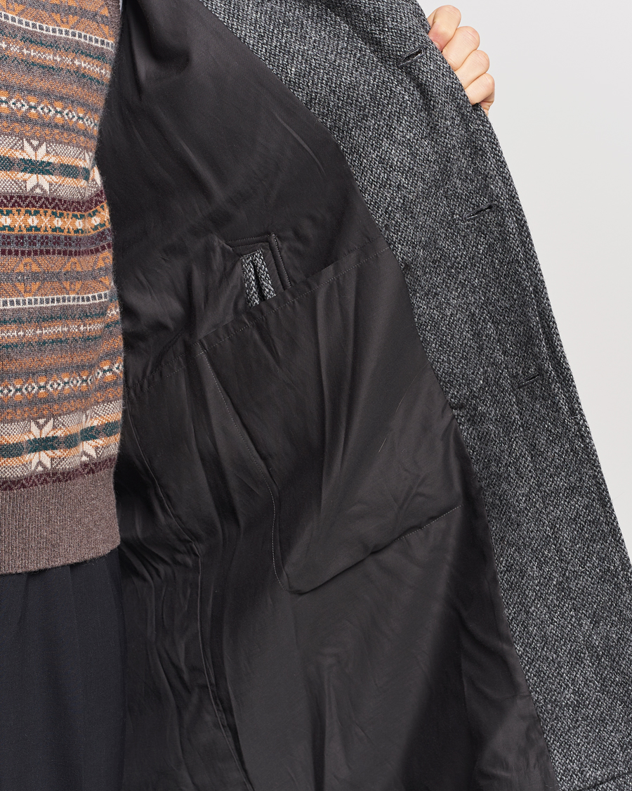 Hombres | Abrigos y chaquetas | Beams F | Harris Tweed Raglan Coat Dark Grey
