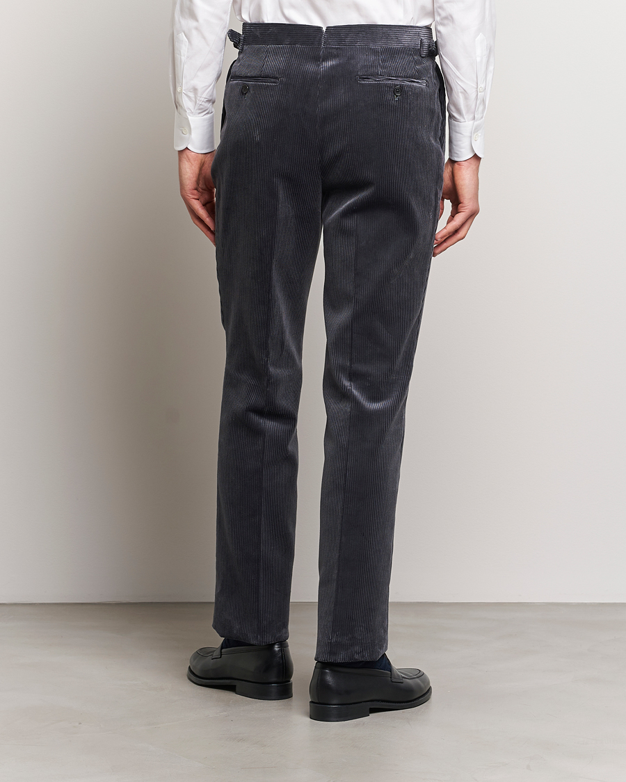 Hombres | Pantalones | Beams F | Corduroy Side Adjuster Trousers Charcoal