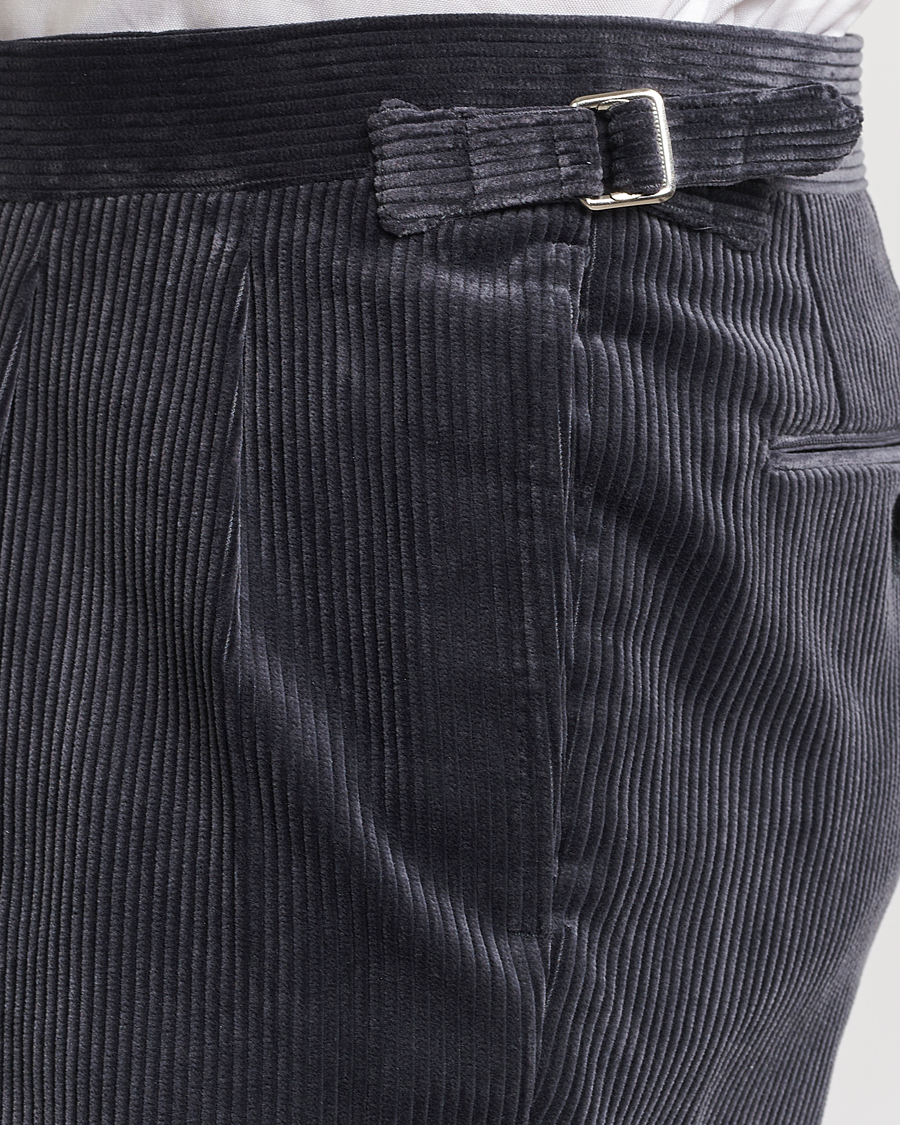 Hombres | Pantalones | Beams F | Corduroy Side Adjuster Trousers Charcoal