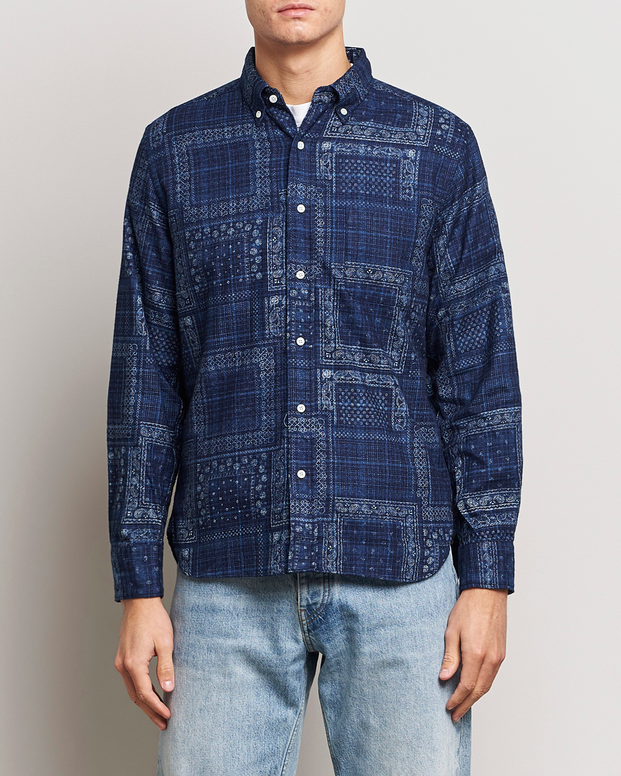 Hombres | Camisas | BEAMS PLUS | Patchwork Button Down Shirt Indigo