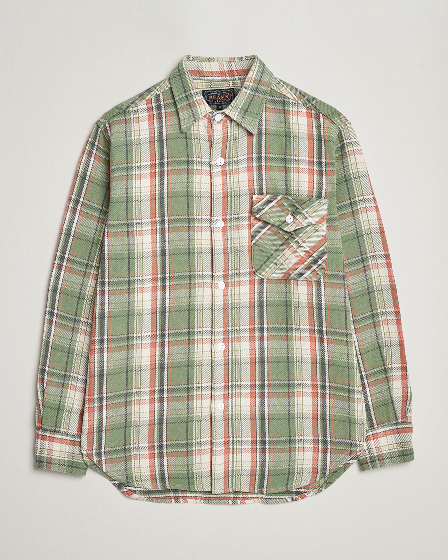 Hombres | Camisas | BEAMS PLUS | Dobby Guide Overshirt Pale Green