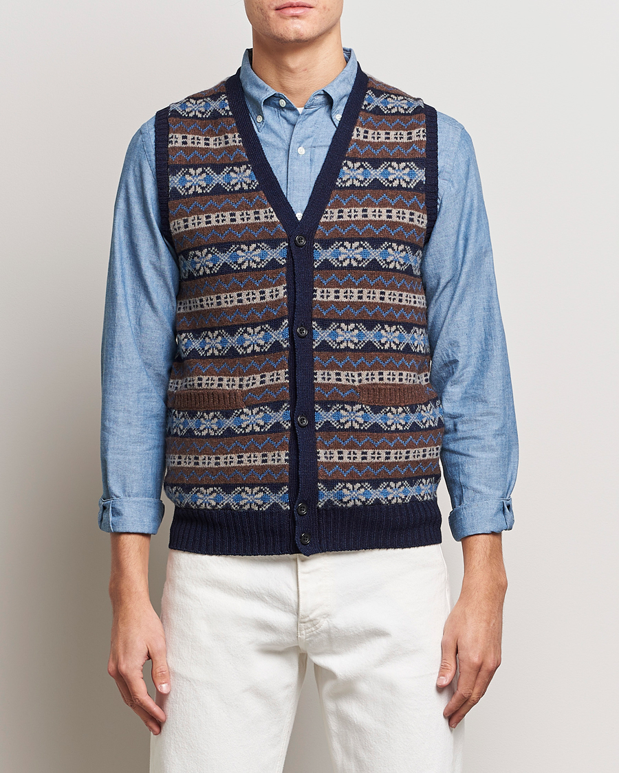 Hombres | Jerséis y prendas de punto | BEAMS PLUS | Fairisle Knit Vest Brown