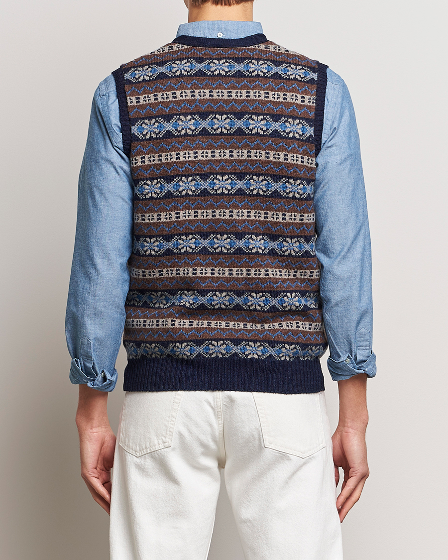 Hombres | Jerséis y prendas de punto | BEAMS PLUS | Fairisle Knit Vest Brown