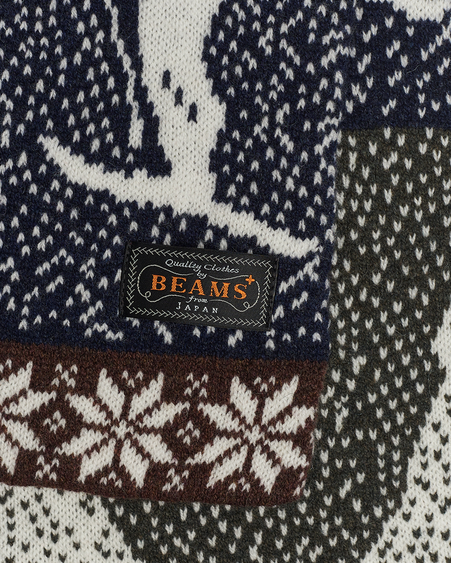 Hombres | BEAMS PLUS Nordic Jacquard Muffler Scarf Natural | BEAMS PLUS | Nordic Jacquard Muffler Scarf Natural