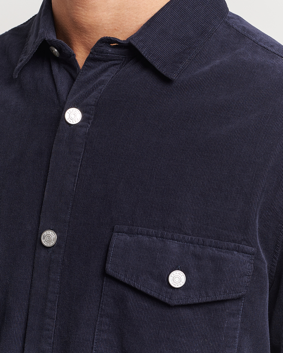 Hombres | Camisas | FRAME | Douple Pocket Micro Cord Shirt Midnight Blue