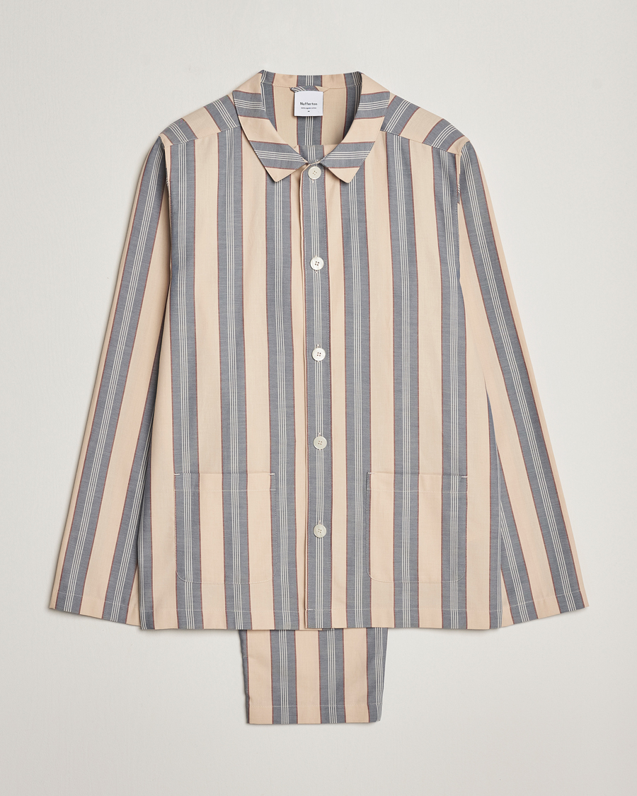Hombres | Pijamas y batas | Nufferton | Uno Old School Pyjama Set Beige/Blue