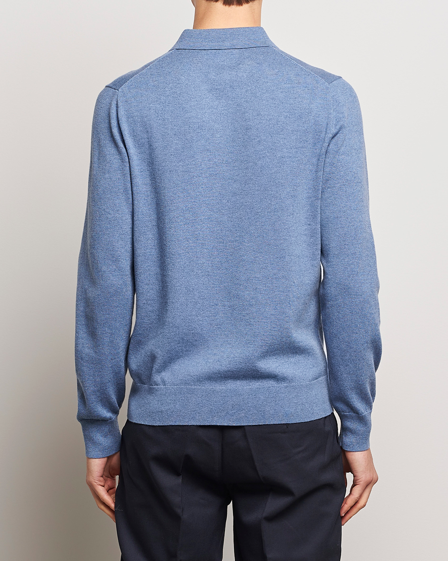 Hombres | Jerséis y prendas de punto | Filippa K | Knitted Polo Shirt Paris Blue