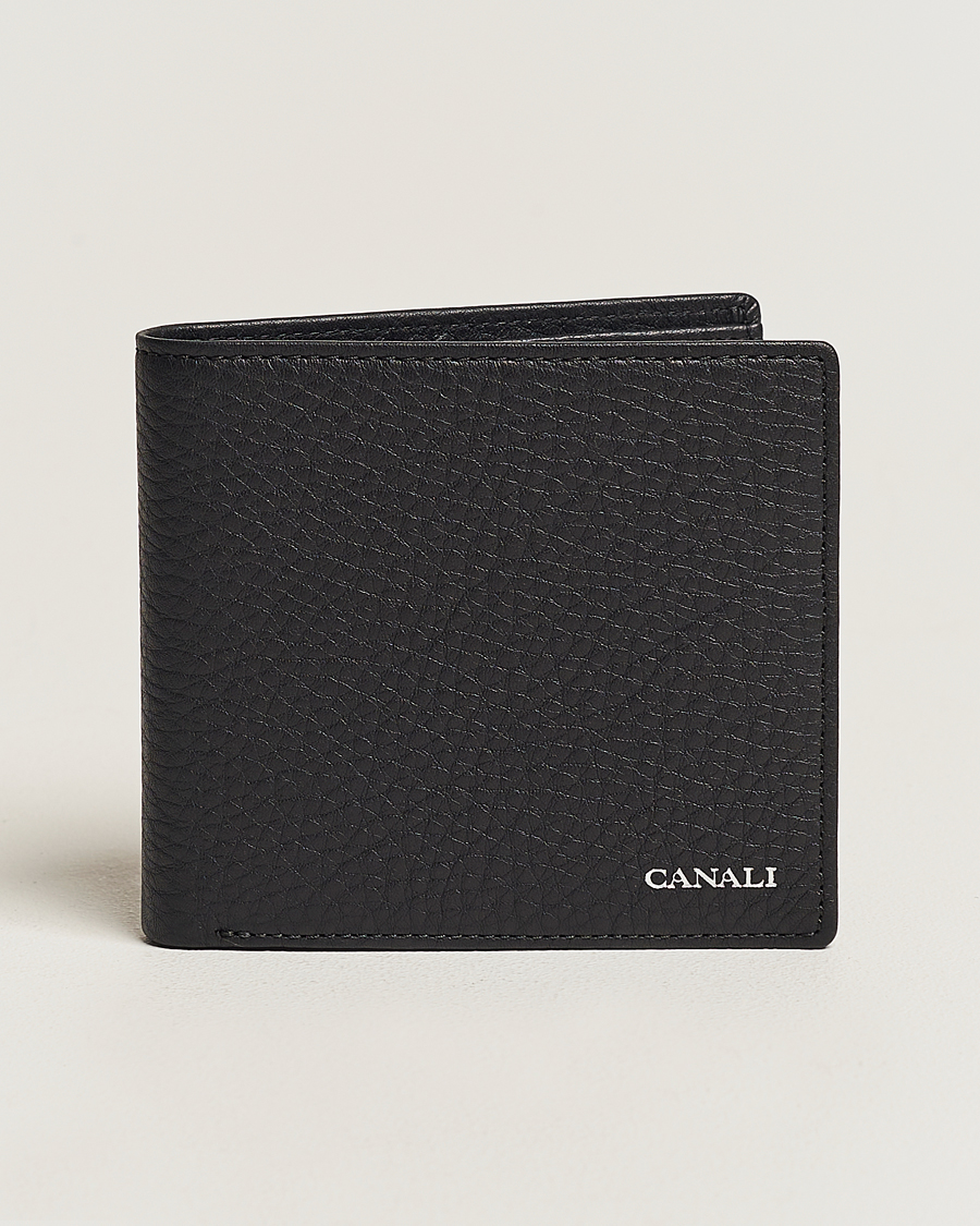 Hombres | Canali Grain Leather Wallet Black | Canali | Grain Leather Wallet Black