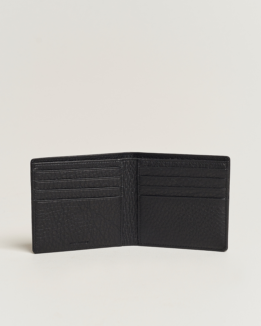 Hombres | Italian Department | Canali | Grain Leather Wallet Black