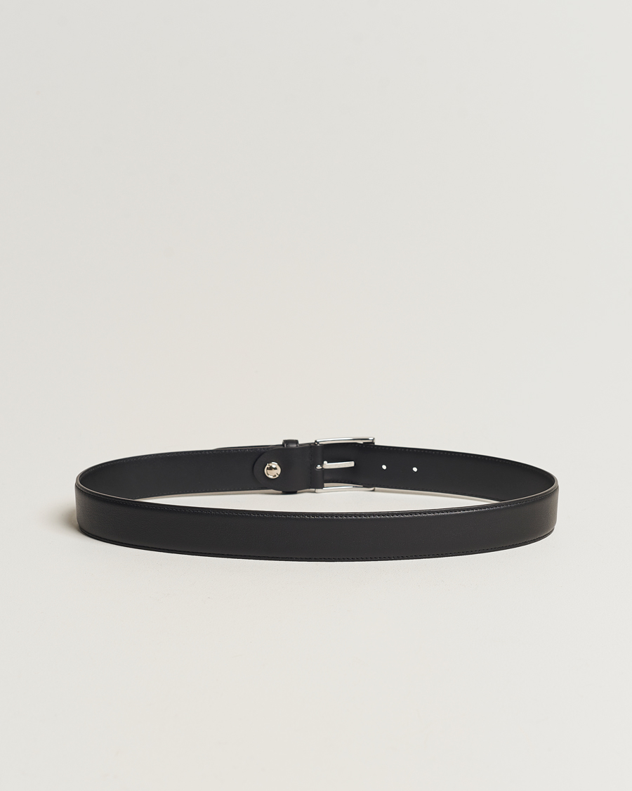 Hombres | Business & Beyond | Canali | Leather Belt Black Calf