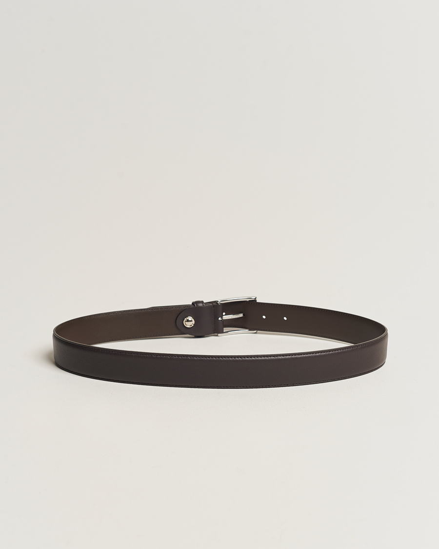 Hombres | Cinturones | Canali | Classic Leather Belt Dark Brown Calf