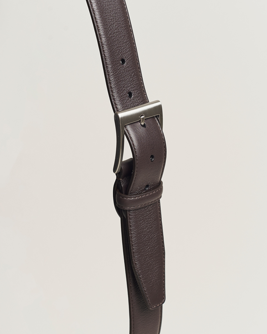 Hombres | Cinturones | Canali | Classic Leather Belt Dark Brown Calf