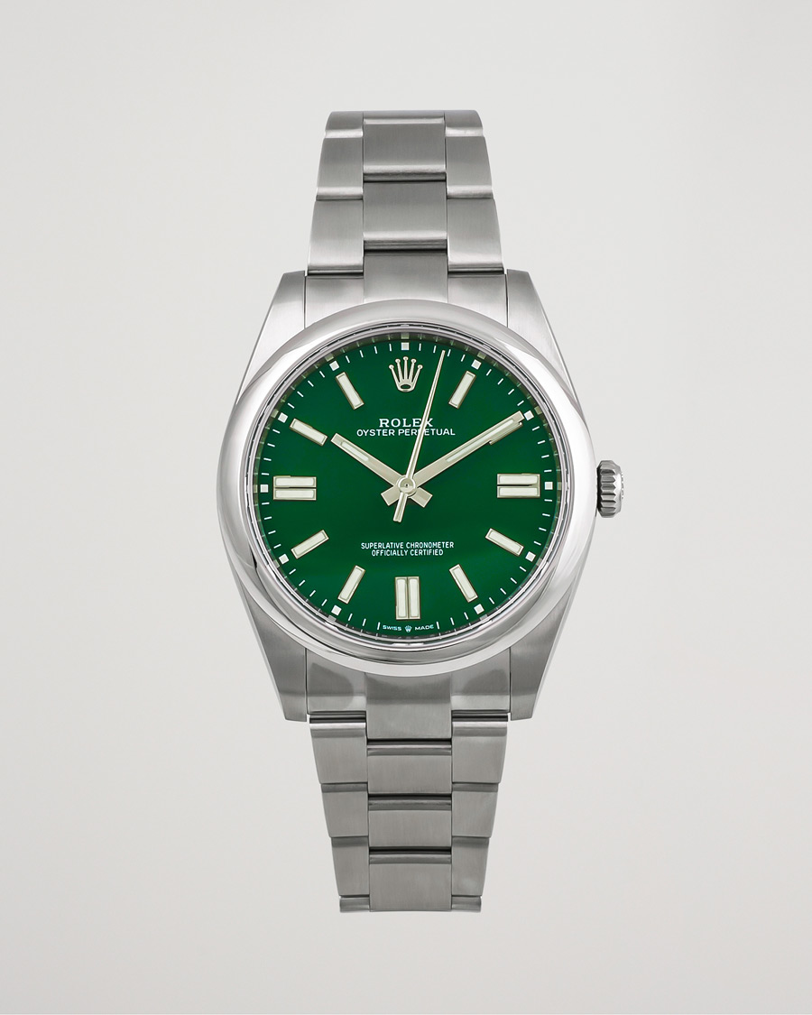 Hombres | Rolex Pre-Owned Oyster Perpetual 41 Green Steel | Rolex Pre-Owned | Oyster Perpetual 41 Green Steel