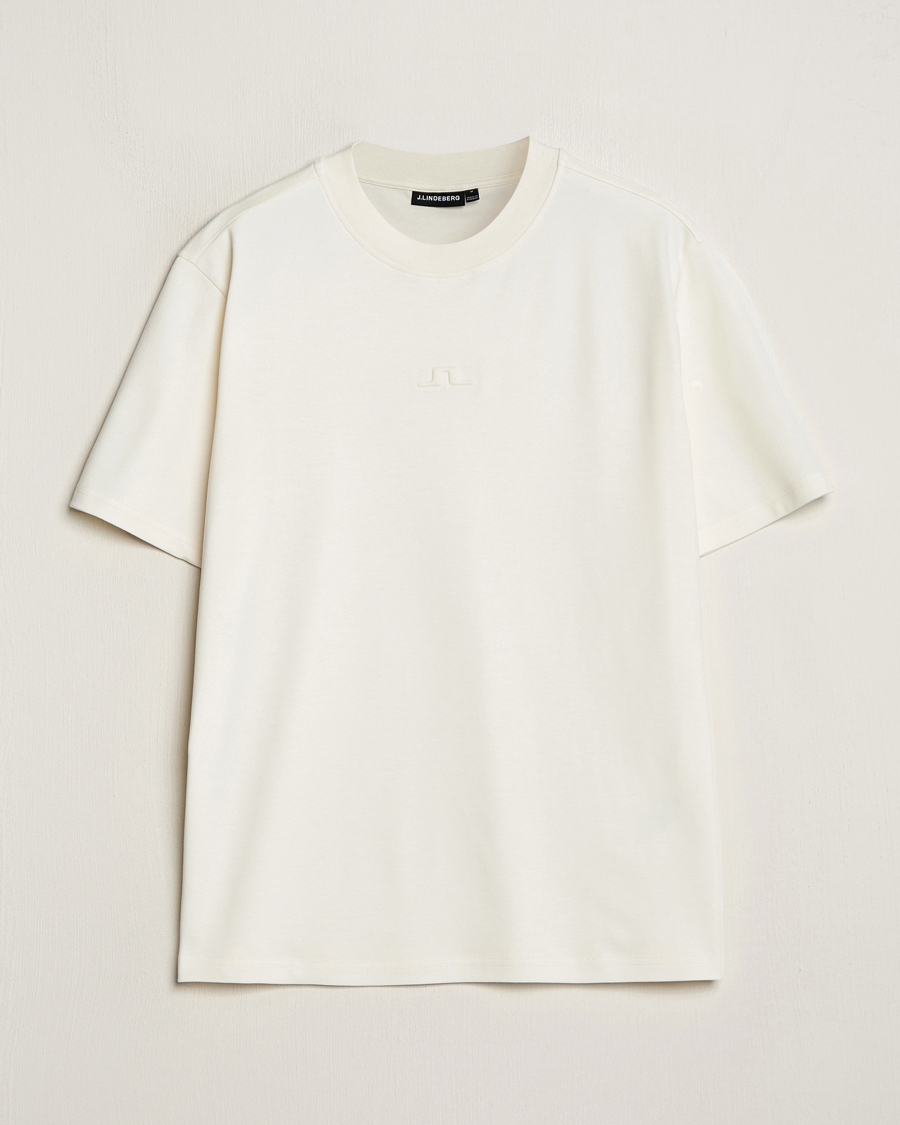 Hombres | Camisetas | J.Lindeberg | Adnan Logo Mock Neck T-Shirt Cloud White