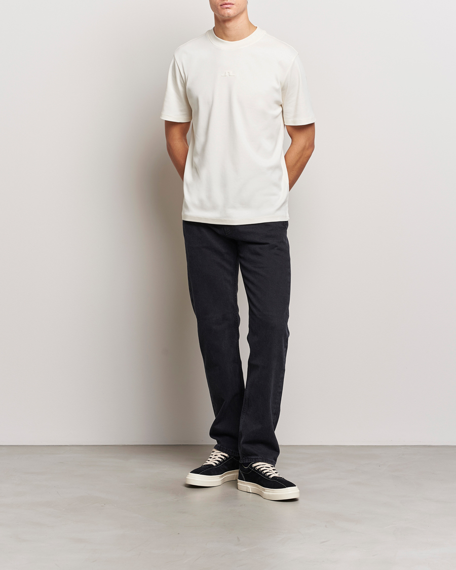 Hombres | Camisetas | J.Lindeberg | Adnan Logo Mock Neck T-Shirt Cloud White